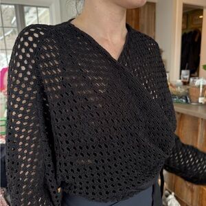 Iro size 40 Black Crochet Sweater